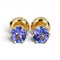 Boucles d'oreilles Boucles d'oreilles en or jaune 14 ct et tanzanites certifiées GFCO 58 Facettes E022