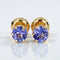 Boucles d'oreilles Boucles d'oreilles en or jaune 14 ct et tanzanites certifiées GFCO 58 Facettes E022