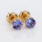 Boucles d'oreilles Boucles d'oreilles en or jaune 14 ct et tanzanites certifiées GFCO 58 Facettes E022
