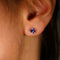 Boucles d'oreilles Boucles d'oreilles en or jaune 14 ct et tanzanites certifiées GFCO 58 Facettes E022