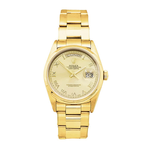 Montre Rolex Oyster Perpetual Day-Date - Montre en or jaune 58 Facettes 35651