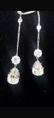 Collier Belle Époque - Collier négligé en platine et diamants anciens 58 Facettes D17