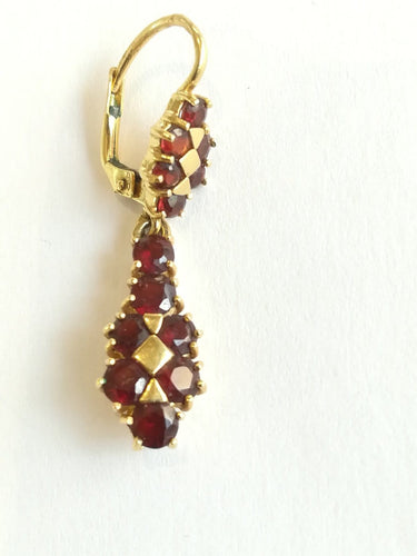 Boucles d'oreilles Demi-parure - Bracelet et boucles d'oreilles en or jaune et grenats 58 Facettes PAR 001