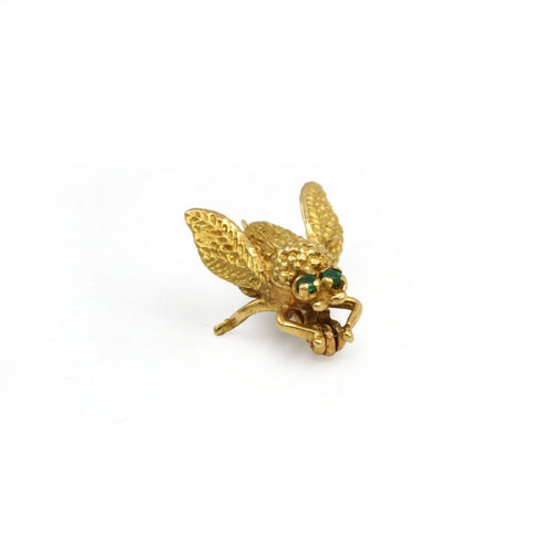 Broche Abeille - Broche en or jaune et émeraudes 58 Facettes 260153R