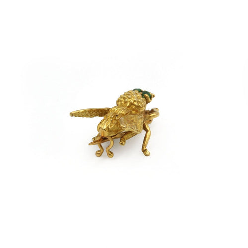 Broche Abeille - Broche en or jaune et émeraudes 58 Facettes 260153R
