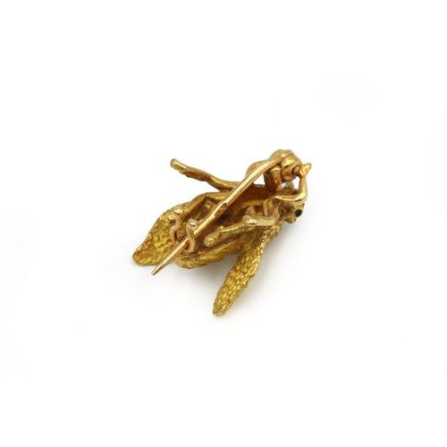 Broche Abeille - Broche en or jaune et émeraudes 58 Facettes 260153R