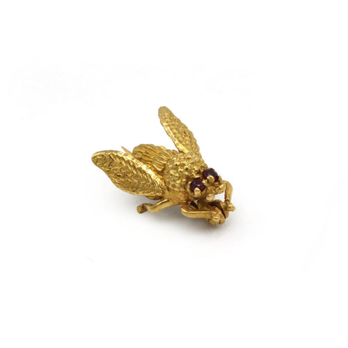 Broche Broche Abeille en or jaune et rubis 58 Facettes 260154R