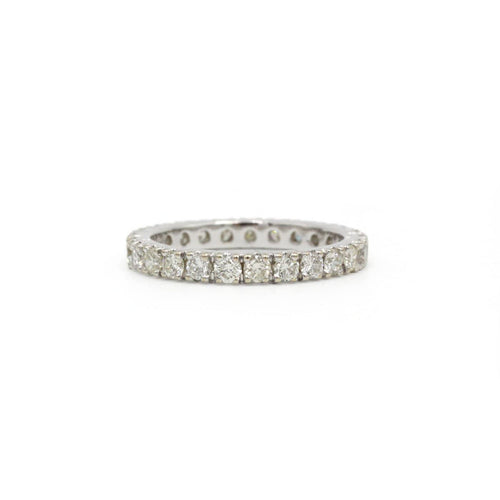 Bague 48 Alliance américaine - Bague en or blanc et diamants 58 Facettes 260030SP