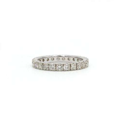 Bague 48 Alliance américaine - Bague en or blanc et diamants 58 Facettes 260030SP
