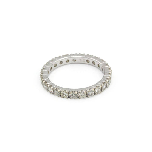 Bague 48 Alliance américaine - Bague en or blanc et diamants 58 Facettes 260030SP