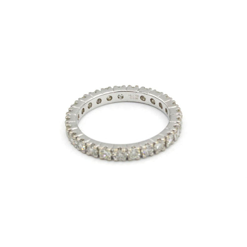 Bague 48 Alliance américaine - Bague en or blanc et diamants 58 Facettes 260030SP