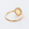 Bague 54 Bague en or jaune 14 ct avec opale blanche naturelle 58 Facettes R005