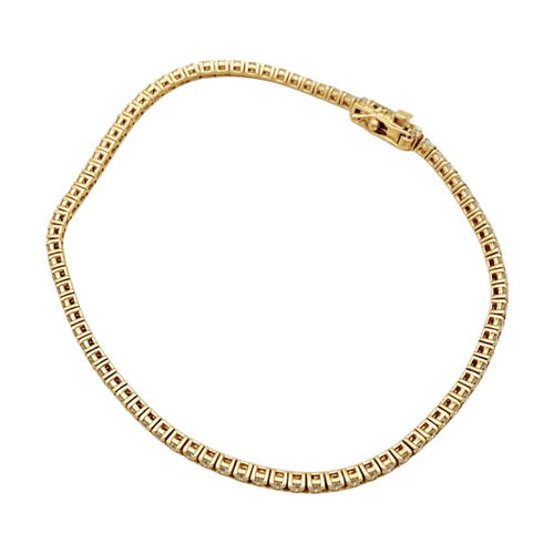 Bracelet Bracelet ligne en or rose et diamants 58 Facettes 35764