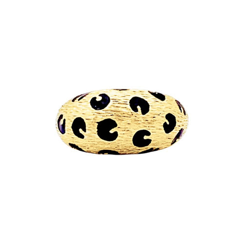 Bague 52 Fred Paris Léopard - Bague en or jaune et émail noir 58 Facettes 35769