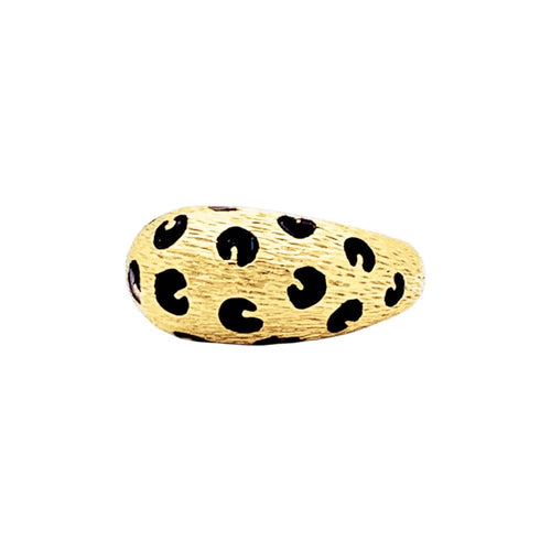 Bague 52 Fred Paris Léopard - Bague en or jaune et émail noir 58 Facettes 35769