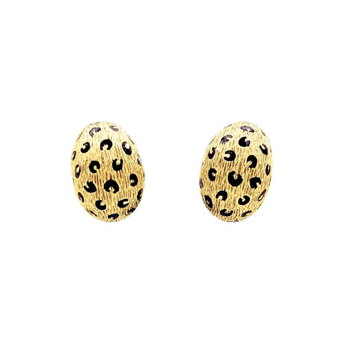 Boucles d'oreilles Fred Paris Léopard - Boucles d'oreilles en or jaune et émail 58 Facettes 35770