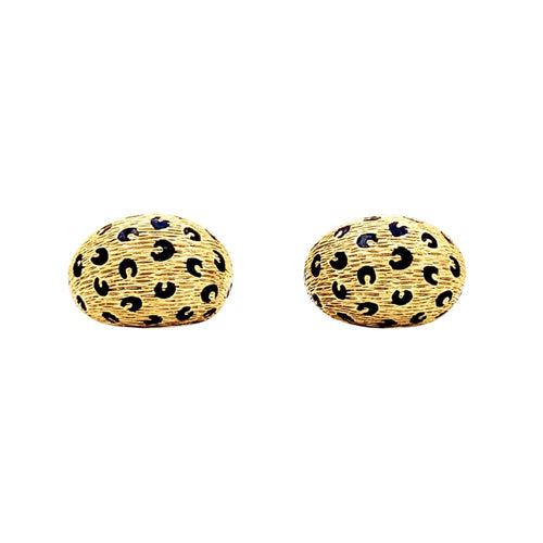 Boucles d'oreilles Fred Paris Léopard - Boucles d'oreilles en or jaune et émail 58 Facettes 35770