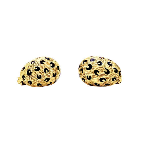 Boucles d'oreilles Fred Paris Léopard - Boucles d'oreilles en or jaune et émail 58 Facettes 35770