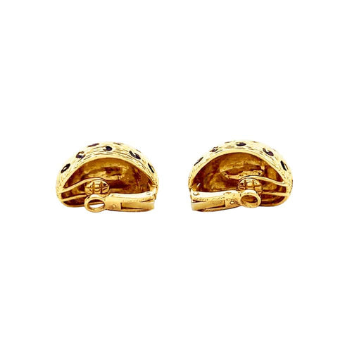 Boucles d'oreilles Fred Paris Léopard - Boucles d'oreilles en or jaune et émail 58 Facettes 35770
