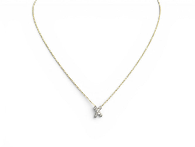 Collier Tiffany & Co Paloma's Graffiti X - Collier en or jaune, platine et diamants 58 Facettes 275378