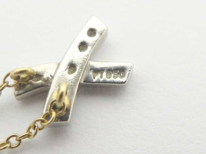Collier Tiffany & Co Paloma's Graffiti X - Collier en or jaune, platine et diamants 58 Facettes 275378