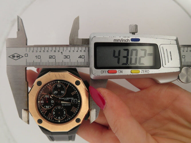 Montre Baume et Mercier Riviera - Montre chronographe en acier et or rose 58 Facettes 275444