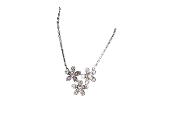Pendentif Van Cleef Arpels - Pendentif Socrate 3 fleurs en or blanc et diamants 58 Facettes jnci84