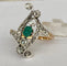 Bague 60 Édouardienne - Bague en or jaune 18 ct et argent, émeraude et diamants 58 Facettes ring