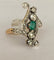 Bague 60 Édouardienne - Bague en or jaune 18 ct et argent, émeraude et diamants 58 Facettes ring