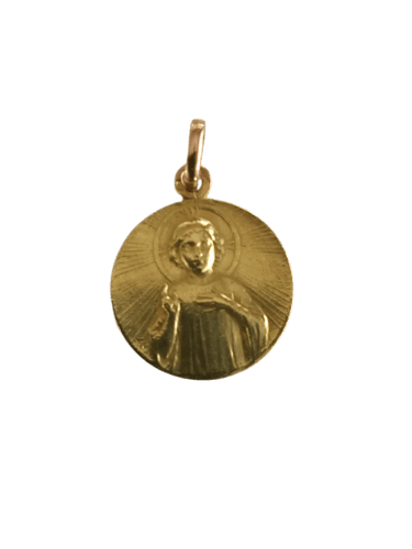 Pendentif Médaille Christ Enfant auréolé en or jaune 58 Facettes MED 001