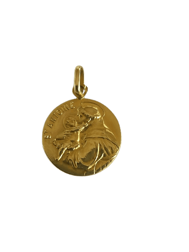 Pendentif Médaille Saint Antoine en or jaune 58 Facettes MED 003