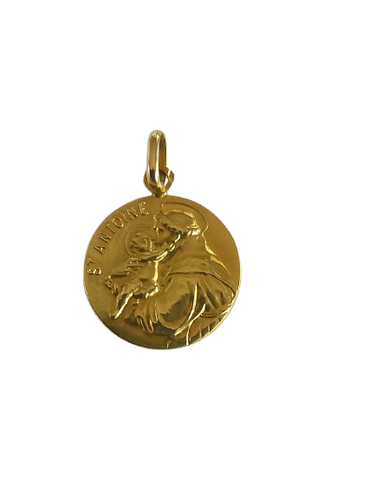 Pendentif Médaille Saint Antoine en or jaune 58 Facettes MED 003