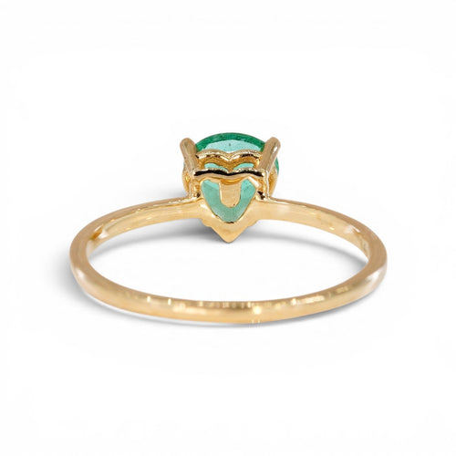 Bague 51 Bague en or jaune 14 ct et émeraude naturelle 58 Facettes R005