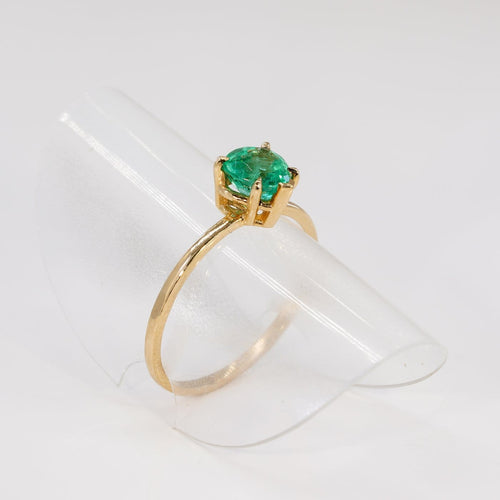 Bague 51 Bague en or jaune 14 ct et émeraude naturelle 58 Facettes R005