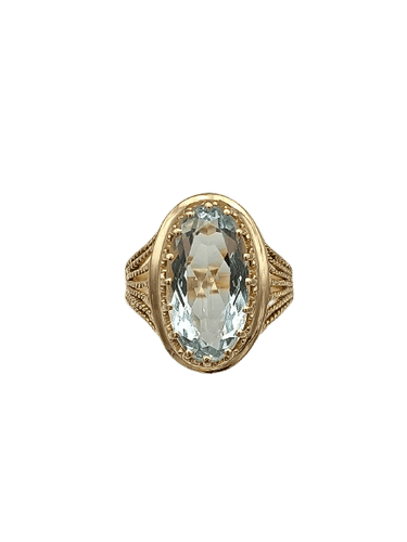 Bague 59 Bague années 50 en or 18K et aigue-marine 58 Facettes SADD/57/2