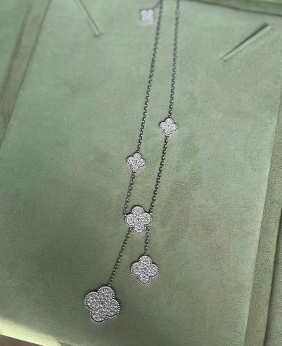 Collier Magic Alhambra - Collier 6 motifs en or blanc et diamants 58 Facettes jnci91