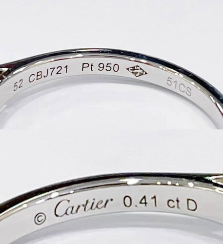 Bague 51 Cartier 1895 - Bague en platine et diamant 58 Facettes jnci92