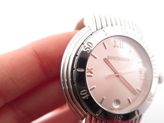 Montre Boucheron Reflet Solice - Montre 37 mm en acier palladié et diamants 58 Facettes 275501