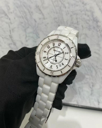 Montre Chanel J12 - Montre automatique en céramique blanche 58 Facettes jnci97