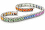 Bracelet Rainbows - Bracelet en platine, saphirs multicolores et diamants 58 Facettes Rai
