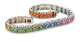 Bracelet Rainbows - Bracelet en platine, saphirs multicolores et diamants 58 Facettes Rai
