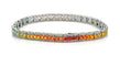 Bracelet Rainbows - Bracelet en platine, saphirs multicolores et diamants 58 Facettes Rai