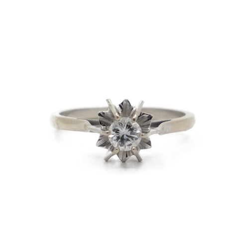 Bague 54.5 Solitaire - Bague diamant en or gris rosé 58 Facettes REF2234