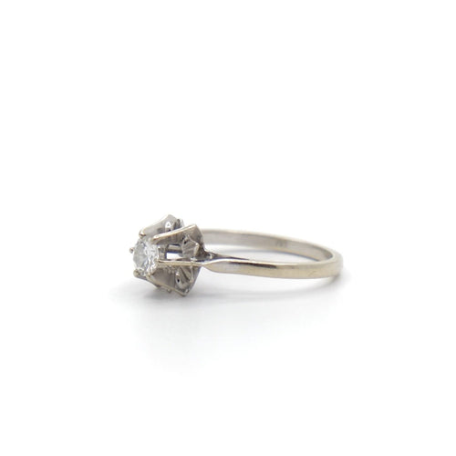 Bague 54.5 Solitaire - Bague diamant en or gris rosé 58 Facettes REF2234