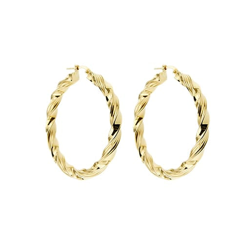 Boucles d'oreilles Boucles d'oreilles créoles torsadées en or jaune 58 Facettes 38737