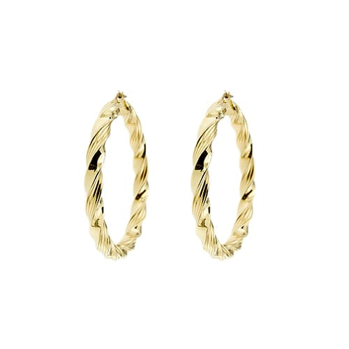 Boucles d'oreilles Boucles d'oreilles créoles torsadées en or jaune 58 Facettes 38737
