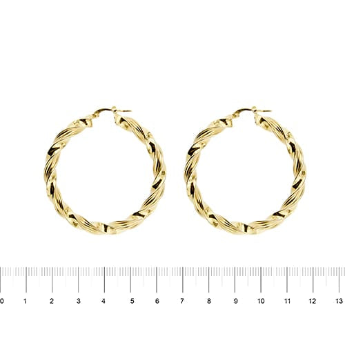 Boucles d'oreilles Boucles d'oreilles créoles torsadées en or jaune 58 Facettes 38737