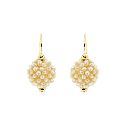 Boucles d'oreilles Boucles d'oreilles pendantes en or jaune 18 ct et perles 58 Facettes 36791