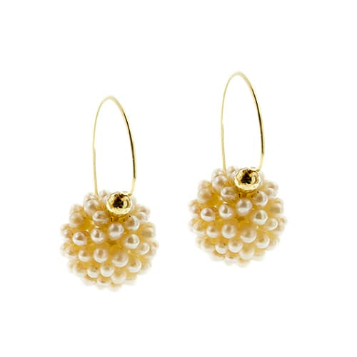 Boucles d'oreilles Boucles d'oreilles pendantes en or jaune 18 ct et perles 58 Facettes 36791