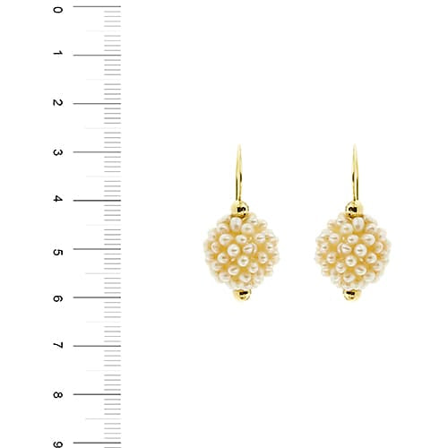 Boucles d'oreilles Boucles d'oreilles pendantes en or jaune 18 ct et perles 58 Facettes 36791
